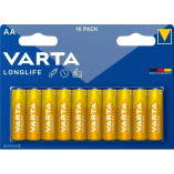 Лужні батарейки Varta Longlife AA Bli Alkaline 10 шт