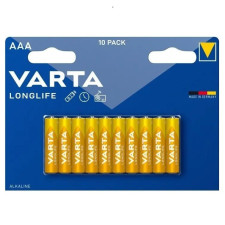 Лужні батарейки Varta Longlife AAA Bli Alkaline 10 шт
