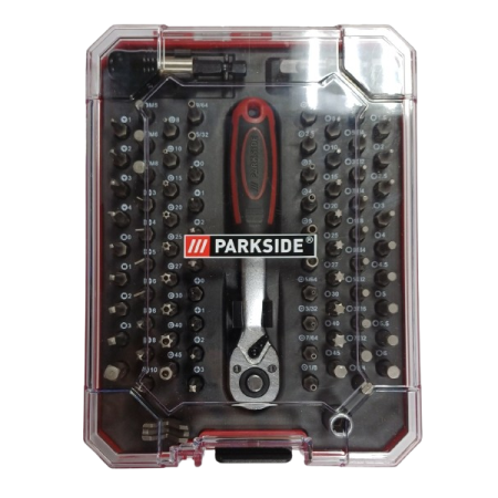 Набір біт з тріскачкою Parkside Ratelbitset 81 шт