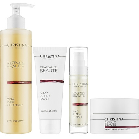 Подарунковий набір Christina Chateau de Beaute (флюїд 30 мл + гель 300 мл + маска 75 мл + крем 50 мл)