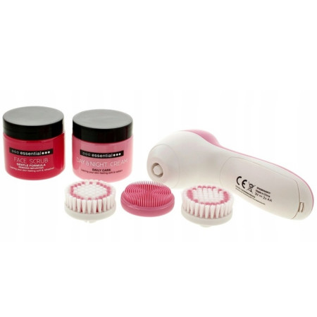 Подарунковий набір для очищення обличчя Essential Wireless Dual-Speed Faical Cleansing Set (масажер з 3 насадками + крем + скраб)