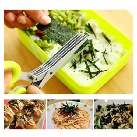 Кухонні ножиці Kalipso Salad Scissors 5-ти шарові для нарізки зелені