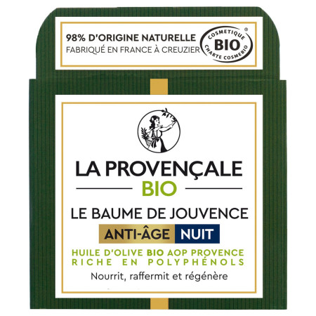 Антивіковий бальзам для обличчя La Provencale Le Baume de Jouvence Anti-Age Nuit з органічною оливковою олією нічний 50 мл