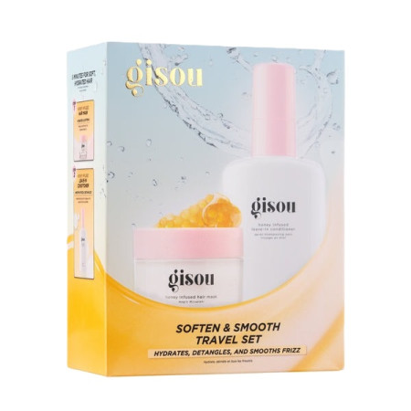 Дорожній набір Gisou Soften & Smooth Travel Set Пом'якшення та гладкість (маска 25 мл, кондиціонер 60 мл)