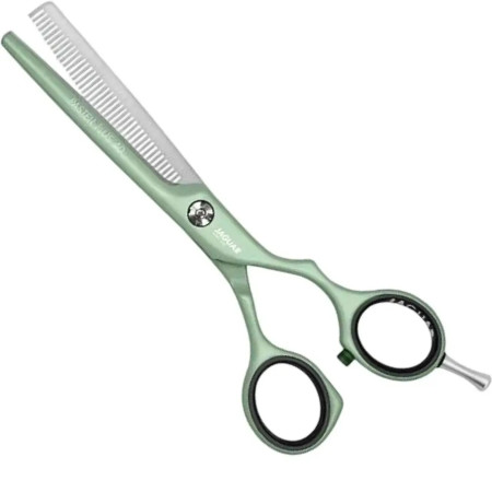 Ножиці для стрижки філірувальні Jaguar White Line Pastell Plus Offset 40 Matcha 5,5