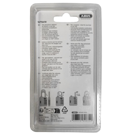 Замок навісний кодовий ABUS Padlock 147TSA/30 2 шт