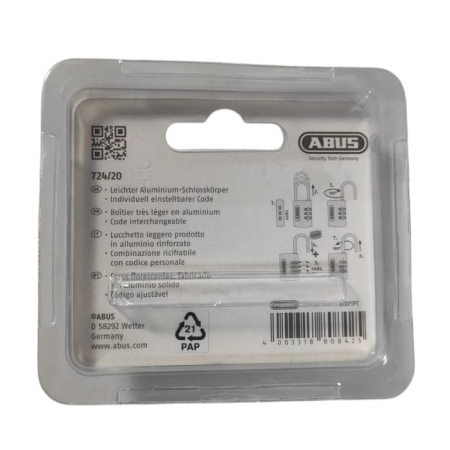 Замок навісний кодовий ABUS Padlock 724/20 2 шт