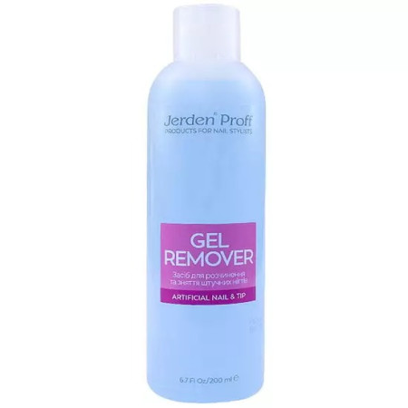 Рідина для розчинення акрилу та зняття нігтів Jerden Proff Artificial Nail & Tip Remover Блакитний 200 мл