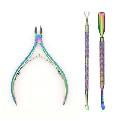 Набір манікюрних інструментів Kalipso Manicure Tools Rainbow (кусачки + 2 двосторонні пушери)