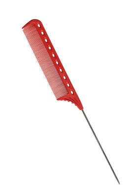 Гребінець YSPark 112 Tail Combs із металевим хвостиком 225 мм Red