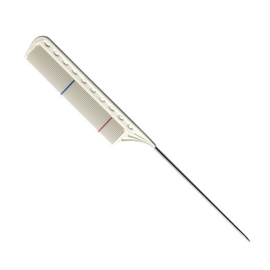 Гребінець YSPark GT12 Guide Сomb з хвостиком та розміткою 225 мм White