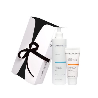 Подарунковий набір Christina Gift Kit Cleansing and Moisturizing For Dry Skin Очищення і Зволоження для сухої шкіри (300+60 мл) CHR018-CHR372