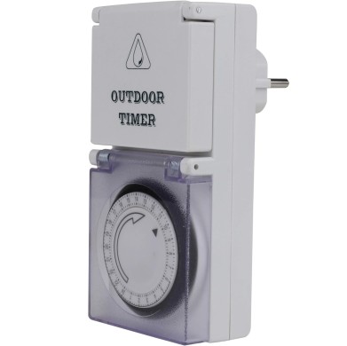 Таймер-розетка OutDoor Timer механічний добовий IP44