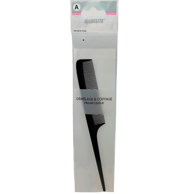 Гребінець Modelite Demelage & Coiffage зі шпикулем чорний 19 см