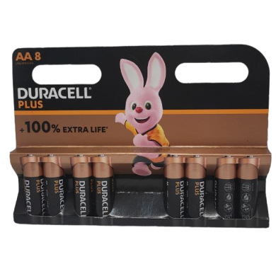 Лужні батарейки Duracell Plus AA (LR06) 8 шт
