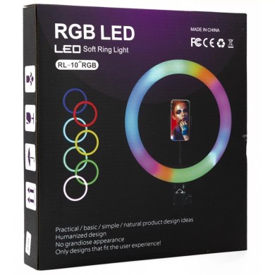 Кільцева LED лампа RGB 26 см живлення від USB