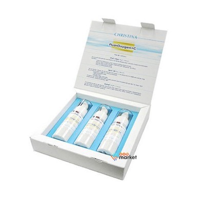 Набір косметичних засобів Christina FluorOxygen + C Rejuvenating & Lightening для освітлення шкіри Kit 3 шт