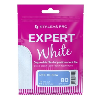 Набір змінних файлів для тертя педикюрної Staleks PRO Expert 10 80 грит DFE-10-80w 30 шт