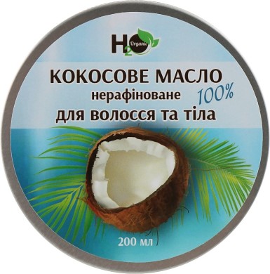 Кокосовое масло H2organic нерафинированное 200 мл